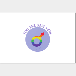 You Are Safe Here Purple Posters and Art